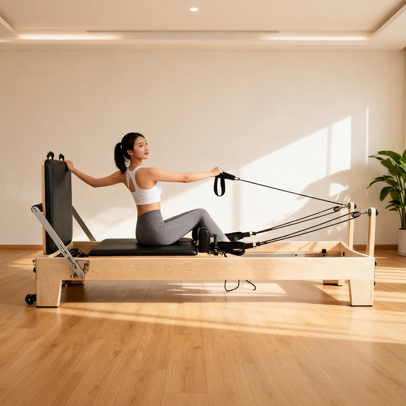 Yoga Fitness Pilates Reformer - 화이트 메이플 휴대용 조절식 필라테스 리포머