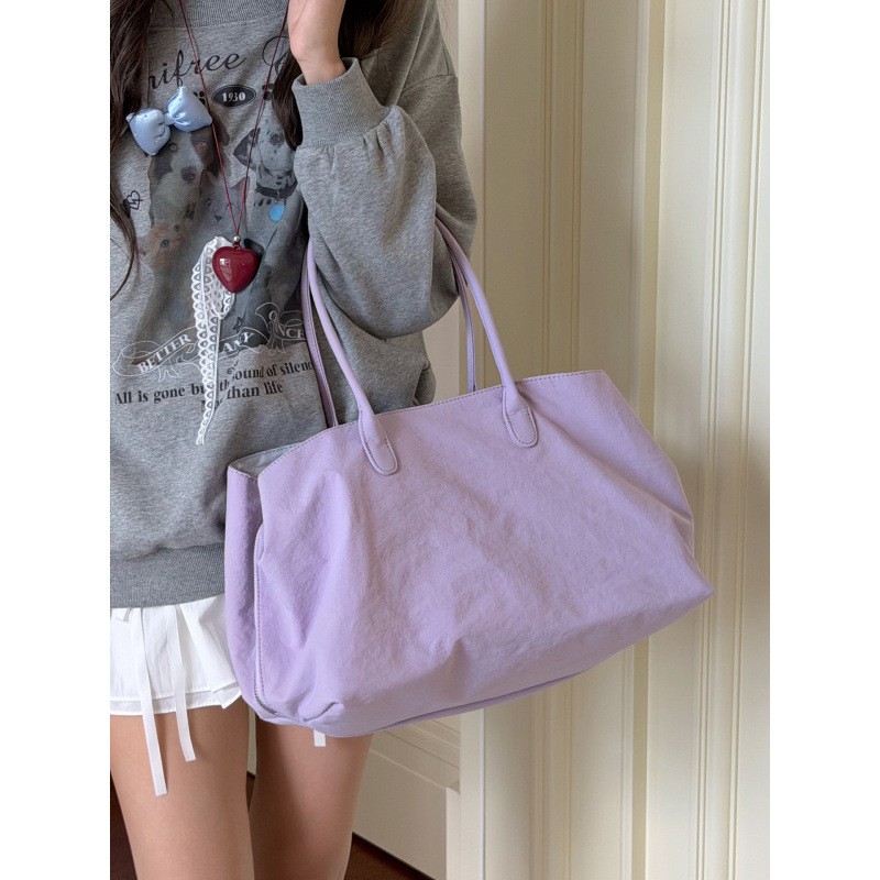 Yoga Fitness Tote - 미니멀리스트 대용량 토트백, 남녀공용 다용도 나일론