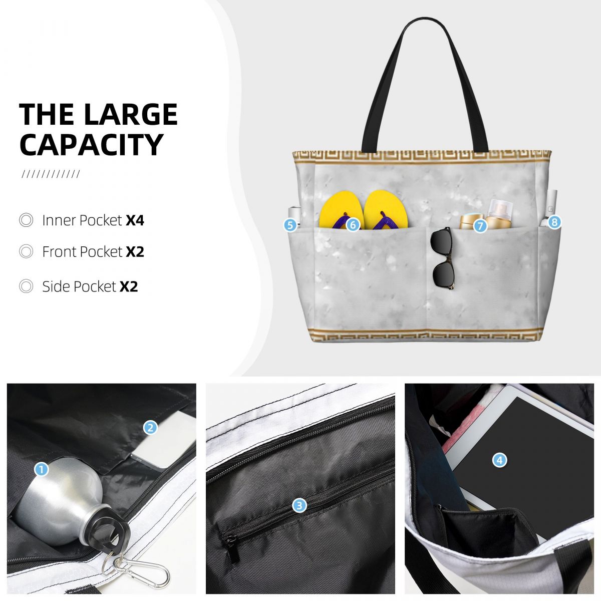 고대 그리스 비치 토트백 스포츠 짐 요가 더플 라지 토 - Yoga Fitness Tote 리뷰 및 가격