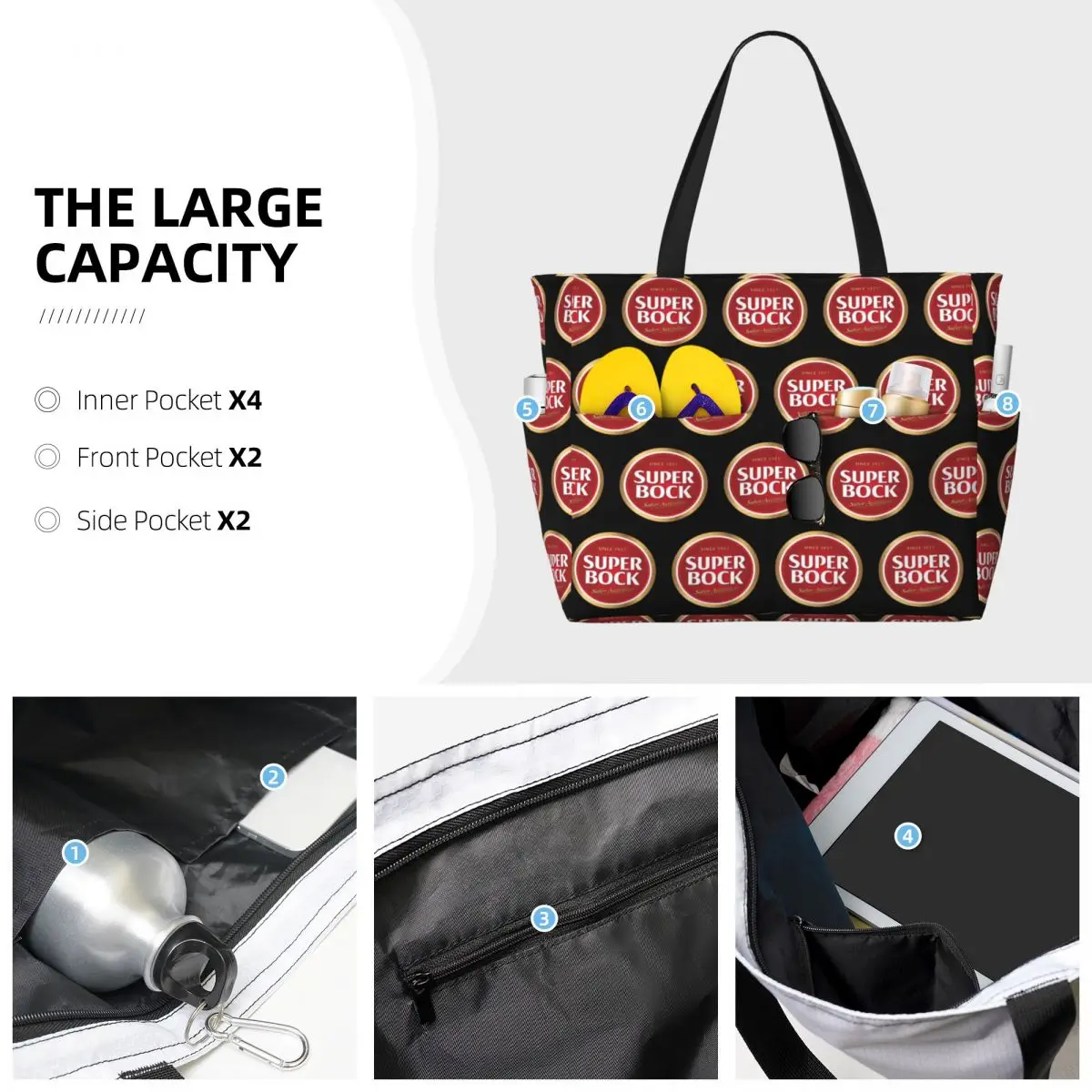 Super Bock Since 1927 비치 토트 백  - Yoga Fitness Tote 리뷰 및 가격