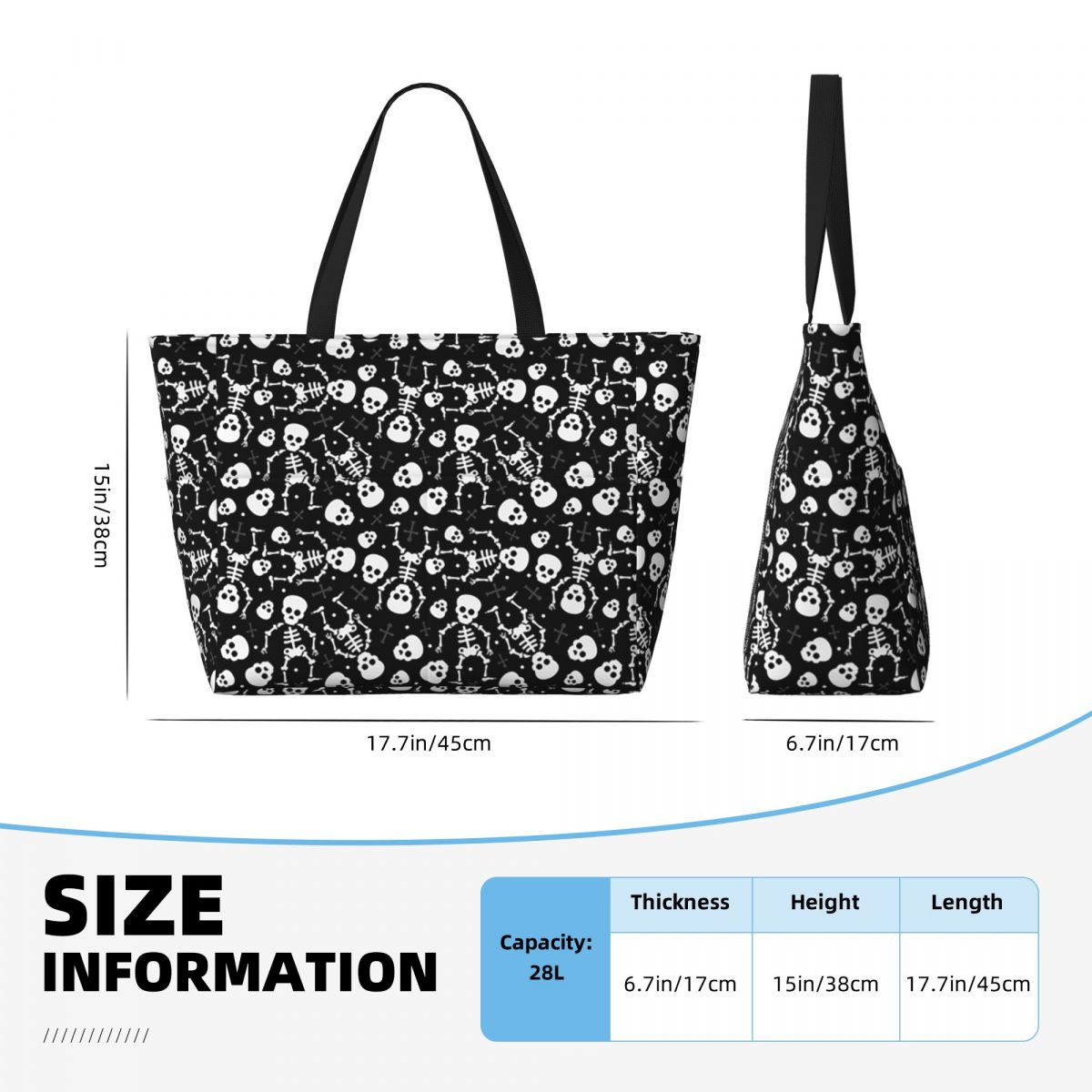 해골 꽃무늬 장미 가시 고딕 비치 토트백 스포츠 짐 요 - Yoga Fitness Tote 리뷰 및 가격